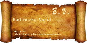 Budinszky Vazul névjegykártya